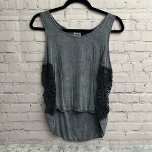 Harley Davidson Gray Black Side Lace Skull Tank Top Small Biker Moto Summer